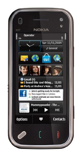 Nokia N97 mini 8 GB Unlocked Phone, Free GPS with Voice Navigation and Navigation/Car Kit--U.S. Version with Full U.S. Warranty (Black) รูปที่ 1