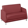 Loveseat Recycled Standard Fabric Wine Open House Fabric/Steel Legs (Red)