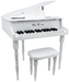 รูปย่อ Gloss White "Baby" Grand 30 Key Childs Piano With Bench รูปที่1