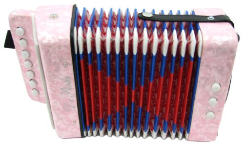 DeRosa Childrens Pink 7 Key Toy Accordion Squeeze Box รูปที่ 1