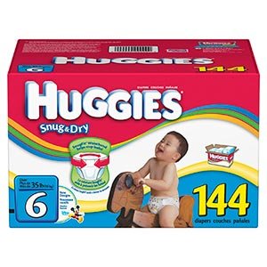 Huggies Diapers Size: 6; Quantity: 144 LeakLock protection, Large Adjustable Fasteners ( Baby Diaper Huggie ) รูปที่ 1