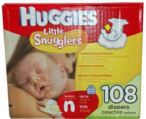 Huggies Little Snugglers for Newborn Up to 10 lbs. 108 Count รูปที่ 1