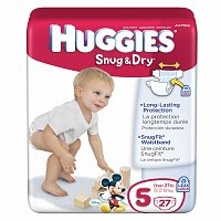 Huggies Snug & Dry Diapers, Jumbo Pack, Size 5, 27+ lbs, 27 ea รูปที่ 1