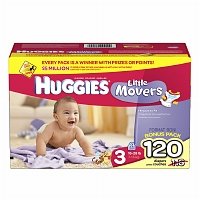 Huggies Little Movers Diapers, Size 3, 16-28 lbs, 120 ea, ( Baby Diaper Kimberly Clark ) รูปที่ 1