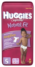 Huggies  Natural Fit Diapers, Size 5, 52-Count ( Baby Diaper Huggies )