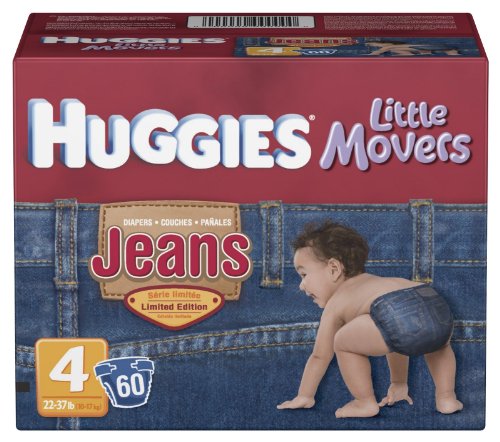 Huggies Supreme Little Movers Jean Diapers Big Pack -- size: size 4 รูปที่ 1