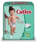 CUTIES BABY DIAPERS SIZE 5 , 27 + LBS ( Baby Diaper FIRST QUALITY PRODUCTS )