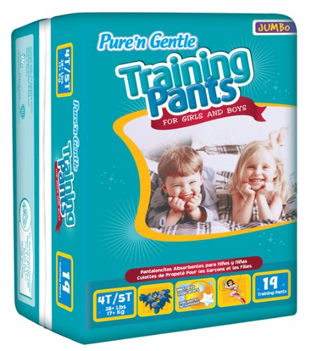 Pure 'n Gentle Training Pants for Girls & Boys, 4T-5T, X-Large Size, Over 38 Pounds, 19 Count Pack Bag (Pack of 4) รูปที่ 1