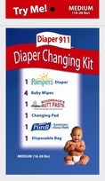 Diaper911 Diaper Changing Kit 6 Pack+Portable Diaper Bag (Medium) For Children 16-28 lbs. ( Baby Diaper Diaper911 )