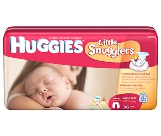 Huggies Little Snugglers Newborn Baby Diapers, Case/216 (6 bags of 36) ( Baby Diaper Huggies ) รูปที่ 1