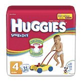 Huggies Snug & Dry Diapers, Size 4, 31-Count (Pack of 4) รูปที่ 1