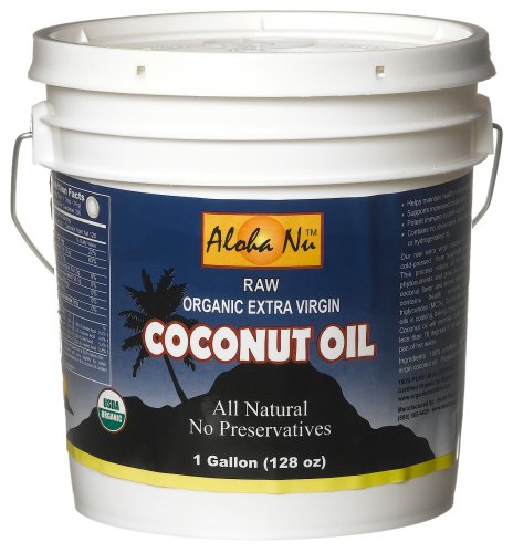 Aloha Nu Certified Organic Extra Virgin Coconut Oil, 128-Ounce Tub รูปที่ 1