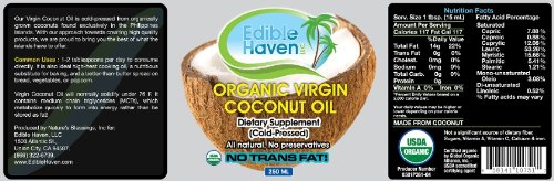 Edible Haven Organic Virgin Coconut Oil 470 mL (16 oz.) ( Coconut oil Edible Haven ) รูปที่ 4