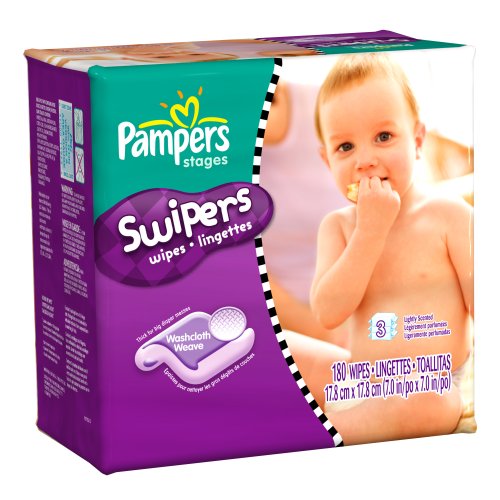 Pampers Swipers 3x Wipes, 180 Count (Pack of 2) รูปที่ 1