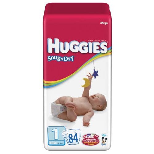 Huggies Baby Diapers, Snug & Dry, Size 1 (8 - 14 lbs), Mega 84ct ( Baby Diaper Huggies ) รูปที่ 1