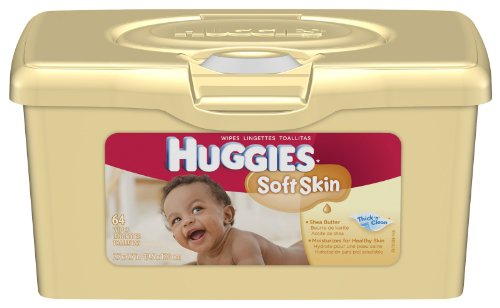 Huggies Soft Skin Baby Wipes, Tub, Shea Butter 64 ea รูปที่ 1