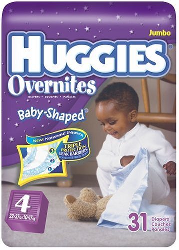 Huggies Overnites Baby-Shaped Fit, Step 4 (22-37 Lbs), 31 Diapers  รูปที่ 1