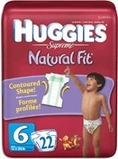 HUGGIES SUPREME NATURAL FIT DIAPERS, SIZE 6, 38+ LBS, 88/CS, KIC52966 ( Baby Diaper KIMBERLY CLARK )