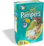 Pampers Baby Dry Diapers Jumbo Pack, Size 1, 224 Count  รูปที่ 1