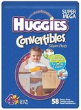 Huggies Convertibles Diaper-Pants, Size 4, 58-count ( Baby Diaper Huggies )