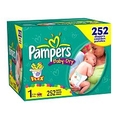 Pampers Baby Dry Diapers Value Box, Size 1, 252 Count