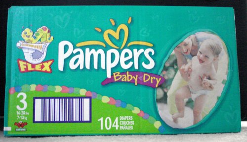 Pampers Baby Dry Diapers, Size 3, 104 Count ( Baby Diaper Pampers ) รูปที่ 1