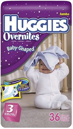 Huggies Overnites Diapers, Size 3, 36-Count (Pack of 2) รูปที่ 1