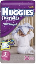 Huggies Overnites Diapers, Size 3, 36-Count (Pack of 2)