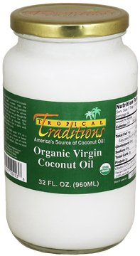 Tropical Traditions Green Label Organic Virgin Coconut Oil - 32 oz. glass รูปที่ 1