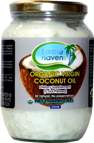 Edible Haven Organic Virgin Coconut Oil 470 mL (16 oz.) ( Coconut oil Edible Haven ) รูปที่ 1