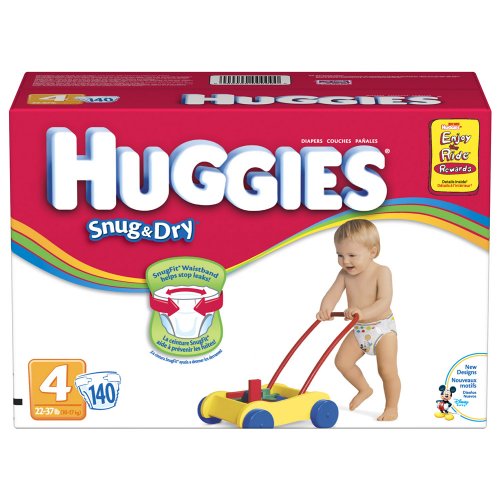 Huggies Snug & Dry Diapers Step 4 Giant Pack 140, 12.5 Boxes (Pack of 1) ( Baby Diaper Huggies ) รูปที่ 1