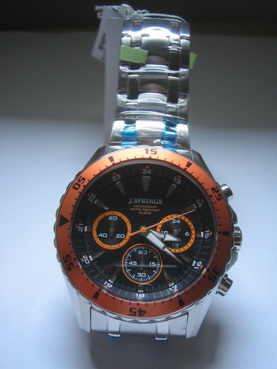 ขายนาฬิกา J.Spring By Seiko จับเวลา Chronograph หน้าปัดดำขอบส้ม ระบบ Quartz รูปที่ 1