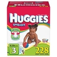 Huggies Diapers Size:3; Quantity: 228 LeakLock protection, Large Adjustable Fasteners ( Baby Diaper Huggie )