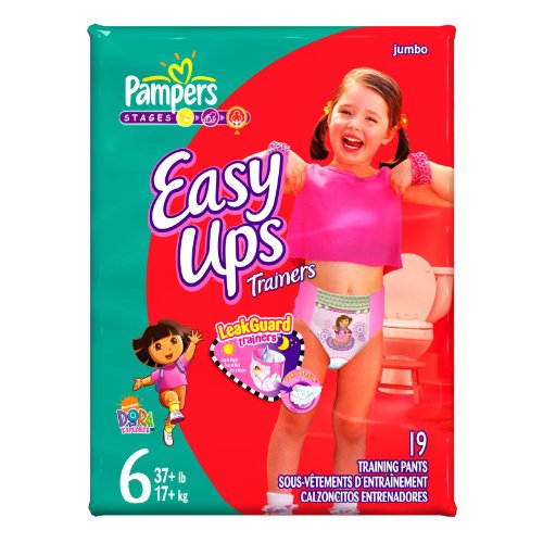 Pampers Easy-Ups Diapers, Girls, Size 6, 19-Count รูปที่ 1