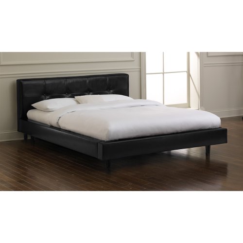 Wellington Leather Platform Bed - Black (King) (Pine bed) รูปที่ 1