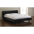 Wellington Leather Platform Bed - Black (King) (Pine bed)