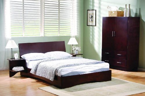 Home Elegance Platform Queen Bed Low Profile Cherry finish 899C-1  รูปที่ 1