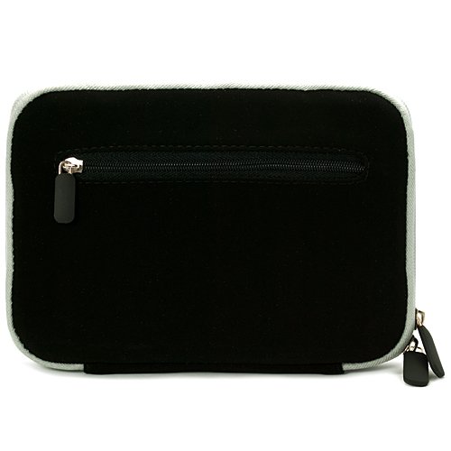 SumacLife Black-Smoke Grey Trim Micro Suede Durable Zipper Sleeve for Amazon Kindle 6 Inch Amazon Kindle Wi-Fi Graphite 6