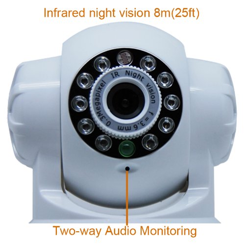 Genuine FOSCAM wireless white IP camera Pan 270° Tilt 120° MJPEG Night Vision 2 way audio ( CCTV ) รูปที่ 4