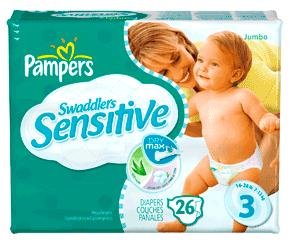 PAMPERS SWADDLERS SENS SIZE 3 , JUMBO PACK SENSITIVE 4X26 รูปที่ 1