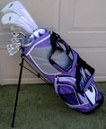 Ladies Complete Golf Clubs Set Drivers, Hybrid, Irons, Putter Bag Womens Golfing Equipment Purple Color ( Precise Golf )