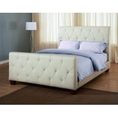 Creston Bed Taupe Leather (leather bed)