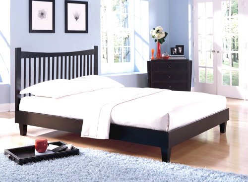 Jakarta Black Finish Full Size Solid Wood Bed  รูปที่ 1