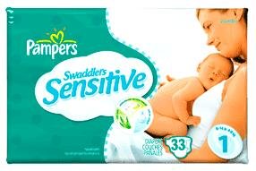 PAMPERS SWADDLERS SENS SIZE 1 , JUMBO PACK SENSITIVE 4X33 ( Baby Diaper PROCTER ) รูปที่ 1