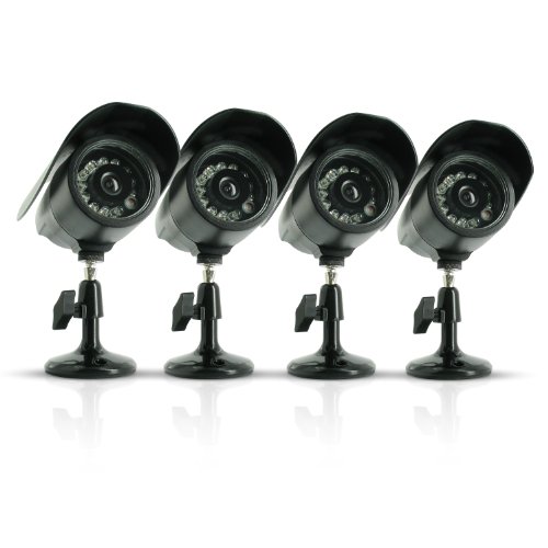 Defender SP301-4C Four Indoor and Outdoor Night Vision CCD Security Cameras with High Resolution (Black) รูปที่ 1