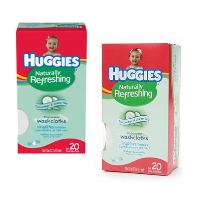 2-PACK - Huggies Naturally Refreshing Cucumber & Green Tea Baby Washcloths - 20ct รูปที่ 1