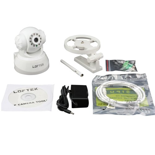 High Quality Loftek Genuine wireless/wired ip camera Pan&Tilt with night/day vision and Dual way audio,compatible with Mac,Windows and Iphone,White ( loftek CCTV ) รูปที่ 4