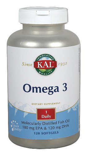 KAL - Omega-3 Fish Oils, 1000 mg, 120 softgels รูปที่ 1