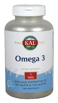 KAL - Omega-3 Fish Oils, 1000 mg, 120 softgels