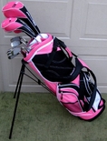 Ladies Left Handed Complete Golf Clubs Womens Set LH Drivers, Hybrid, Irons, Putter, Wedge, Bag Womens Pink Lady Golf ( Precise Golf )